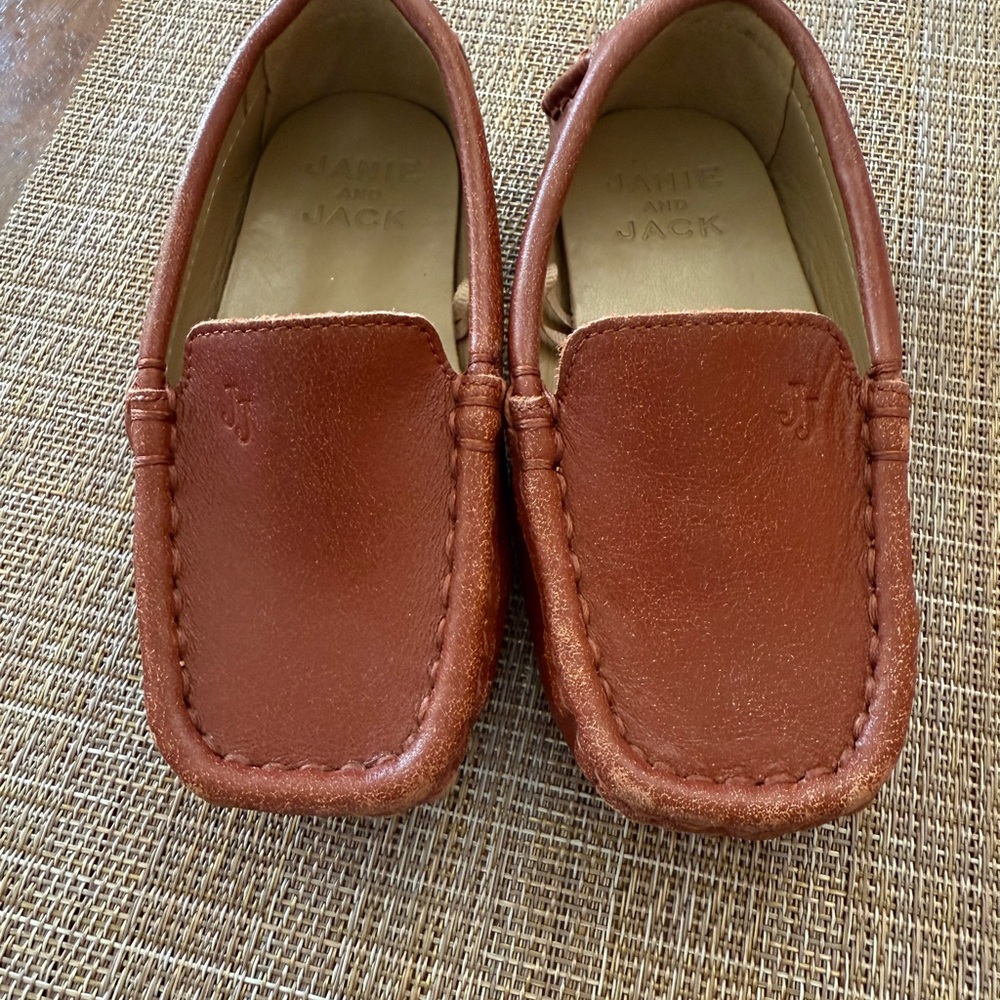 Janie and Jack Tan Kids Moccasins